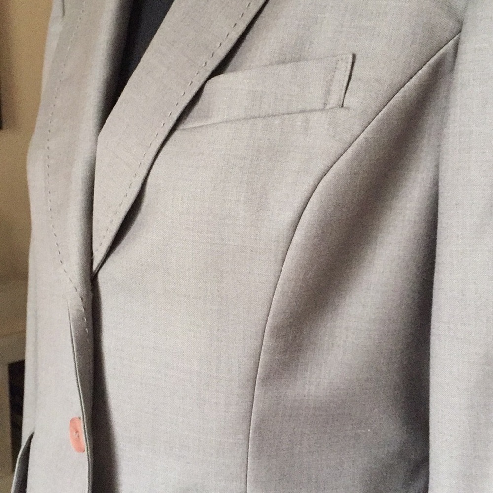 Kasper Jacket Blazer Women Size 6P Taupe Tailored Detailed Stitching - Picture 7 of 15
